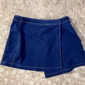 Princess Polly Blue Mini Wrap Skirt